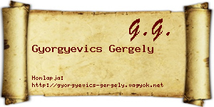 Gyorgyevics Gergely névjegykártya
